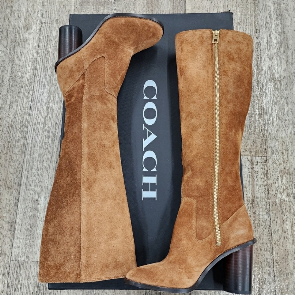 Coach Ombre Saddle Suede Heel Boot 5 nwt